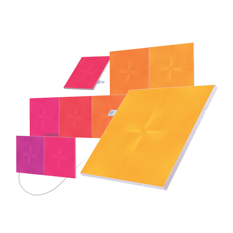 Nanoleaf Canvas 變色正方形智能模組化燈板 。 9 塊一組。 內含智能燈板擴充裝與可扭曲連接片配件。 與飛利浦 Hue、Lifx 類似。 HomeKit、Google Assistant、Amazon Alexa、IFTTT。 