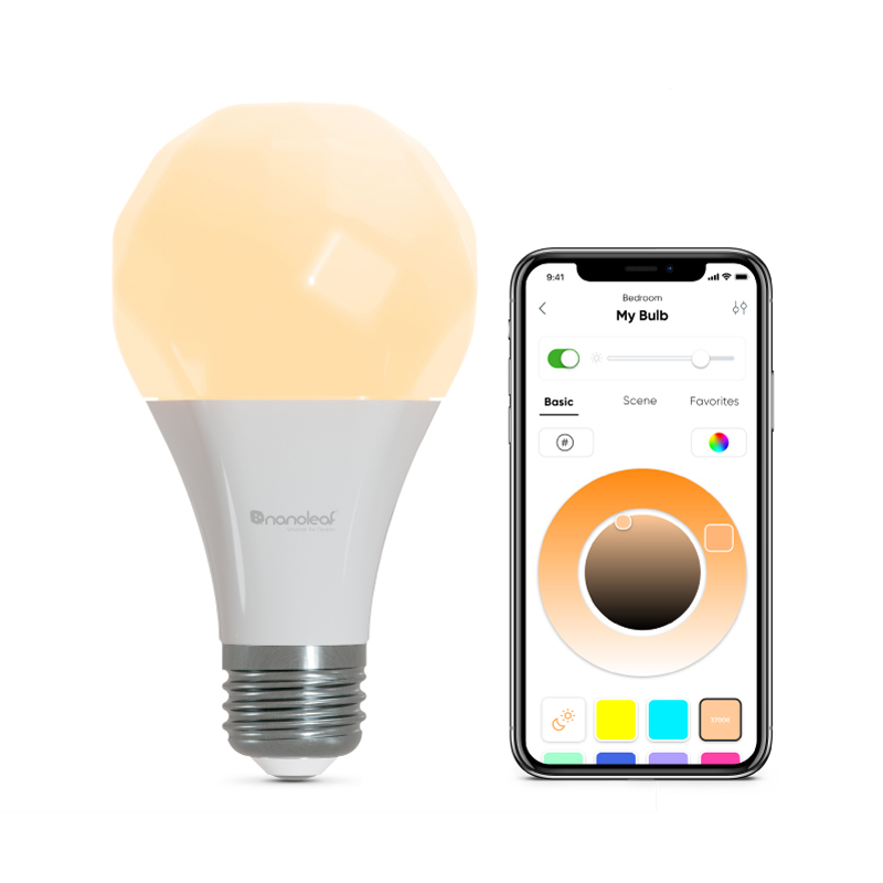 Bóng đèn thông minh thay đổi màu sắc Nanoleaf Essentials Thread-enabled. gói 1 ô đèn. Tương tự với Wyze. HomeKit, Google Assistant, Amazon Alexa, IFTTT.