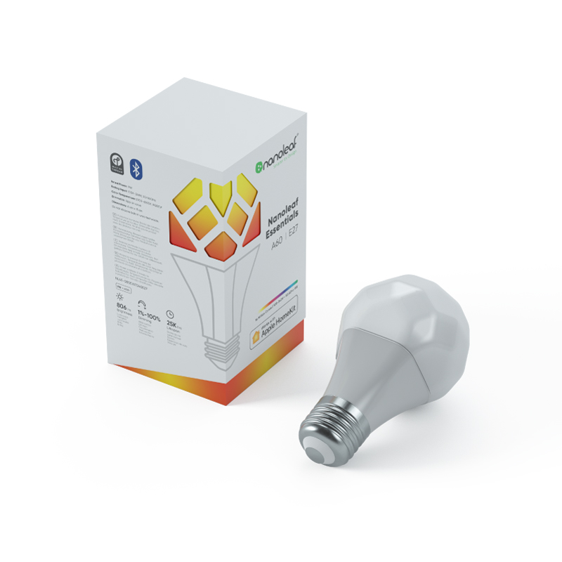 Bóng đèn thông minh thay đổi màu sắc Nanoleaf Essentials Threadenabled. gói 1 ô đèn. Tương tự với Wyze. HomeKit, Trợ lý Google, Amazon Alexa, IFTTT. 