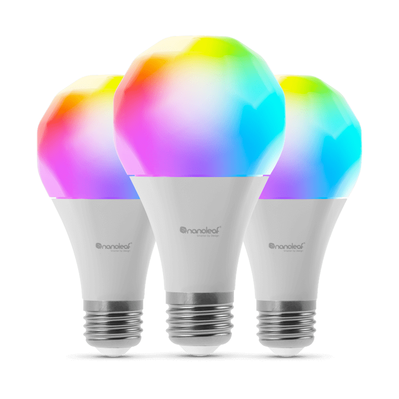 Bóng đèn thông minh thay đổi màu sắc Nanoleaf Essentials Threadenabled. gói 3 ô đèn. Tương tự với Wyze. HomeKit, Trợ lý Google, Amazon Alexa, IFTTT. 