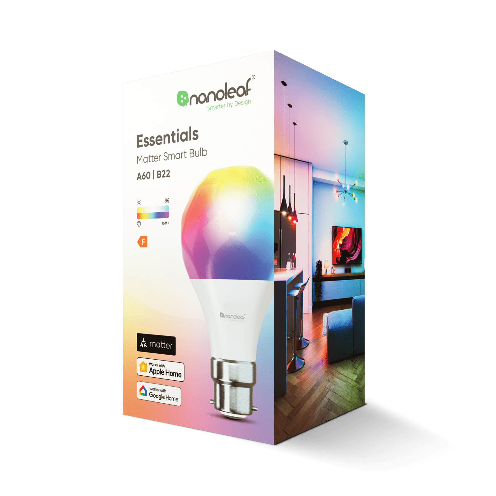 Nanoleaf Essentials Thread enabled หลอดไฟอัจฉริยะแบบเปลี่ยนสีได้ ชุดแบบ 3 ชิ้น คล้ายคลึงกับ Wyze HomeKit, Google Assistant, Amazon Alexa, IFTTT